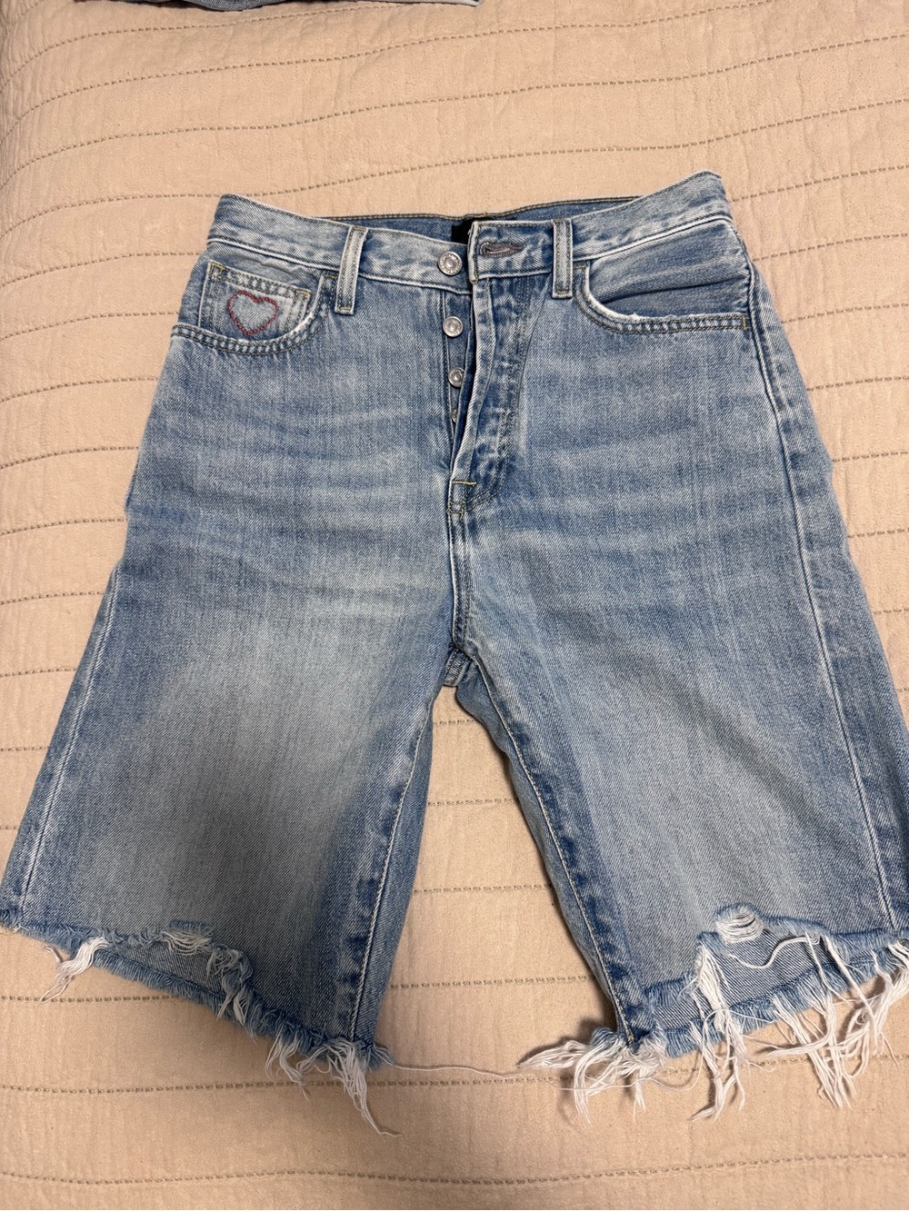 Citizens Of Humanity Light Blue Distressed Denim Shorts